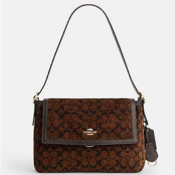 NWT coach Etta Flap Bag In Signature Chenille 🍂🍁 - Picture 1 of 6